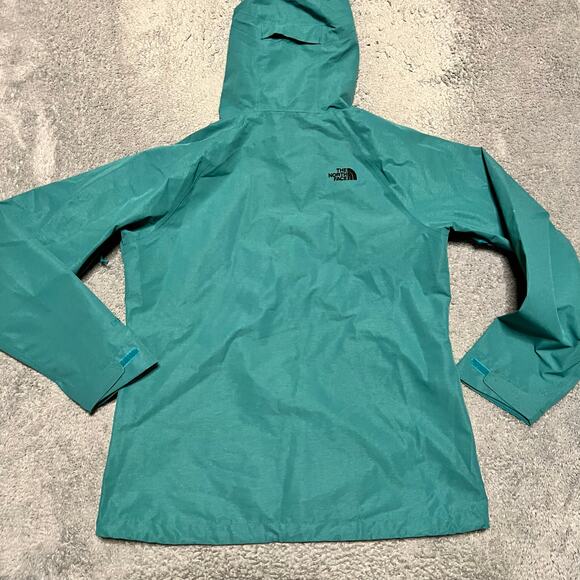 The North Face Jacket Womens Large Gore-Tex All Weather Proof Green Hooded Rain - Picture 3 of 12